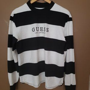 Guess Originals Classic Striped Long Sleeve Black & White Size Men’s S